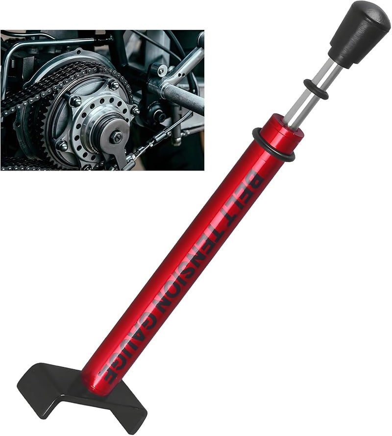 MTRPS Belt Tension Gauge, Adjustable 10 Lbs Specification Drive Belt Tensioner Tool with L Shaped Pad, Universal Measuring Tool for Motorcycles ATVs Secondary Drive Belts (Red) - Image 1